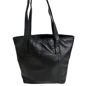 Wilsons Leather Maxima Black Soft Distressed Leather Shoulder Bag Tote Vintage